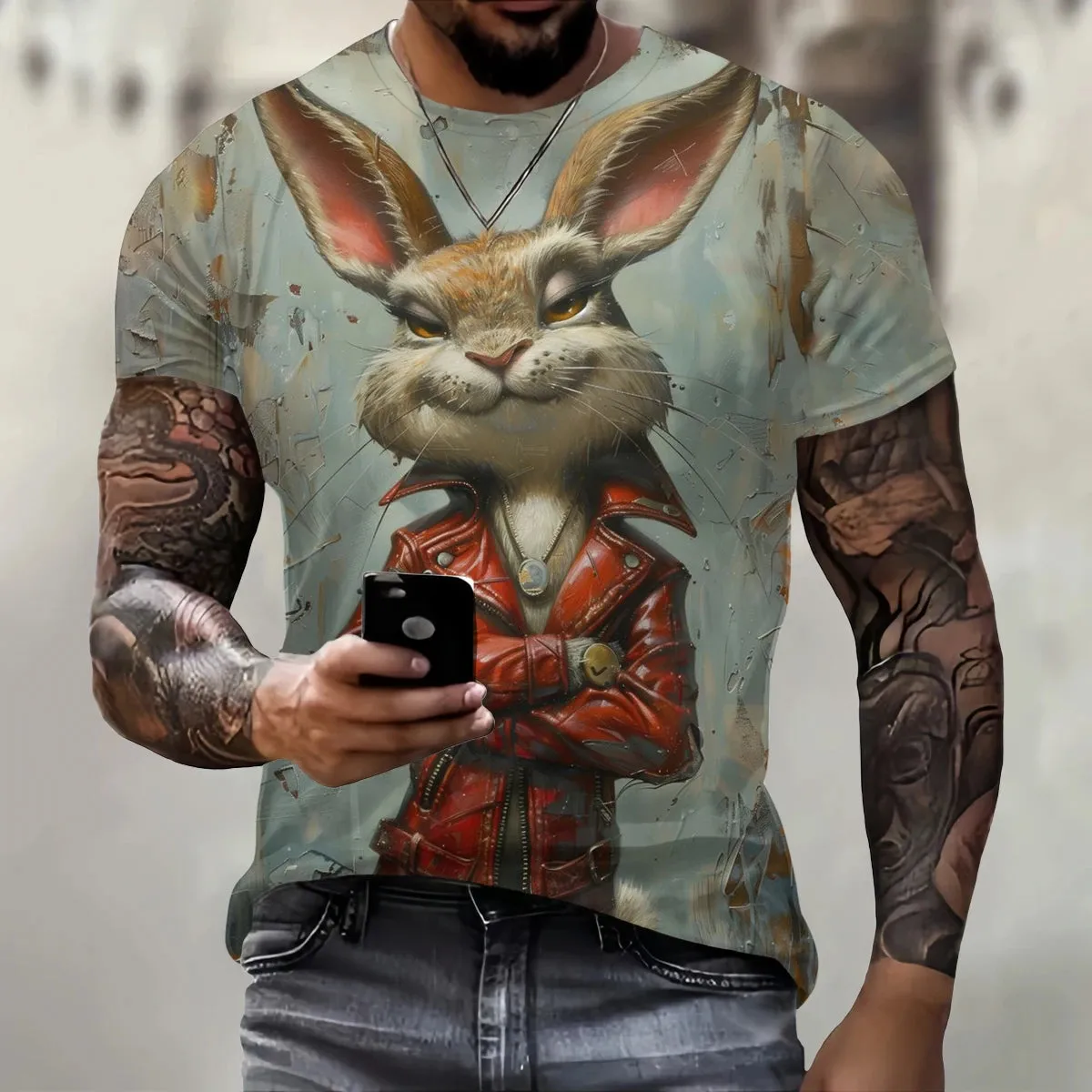 3D Loose Rabbit Print T.