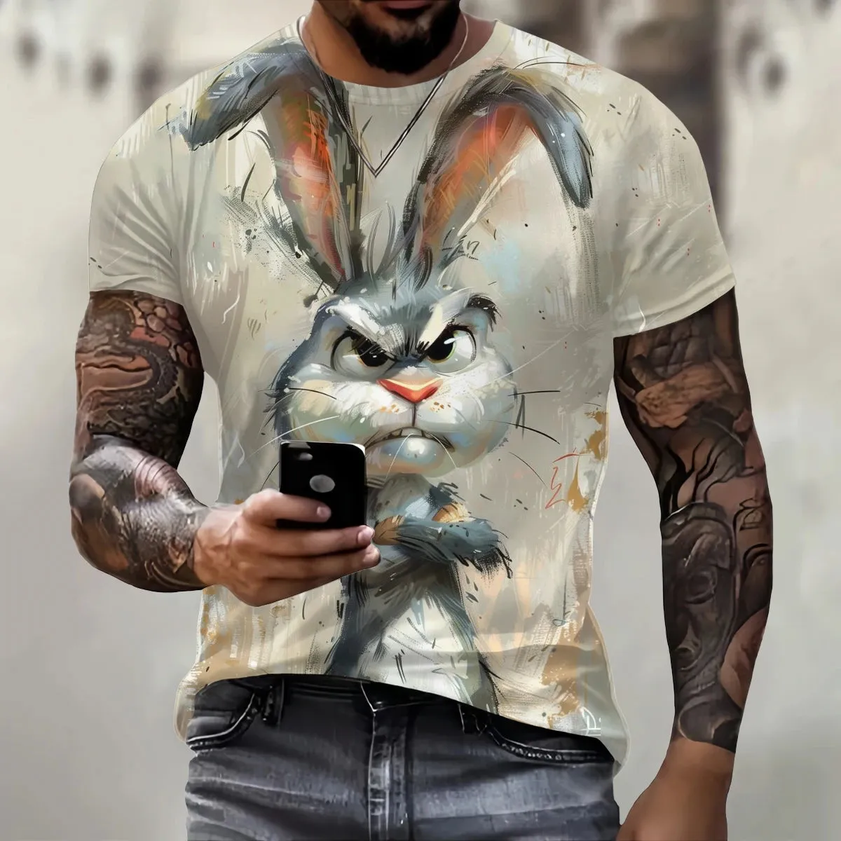 3D Loose Rabbit Print T.