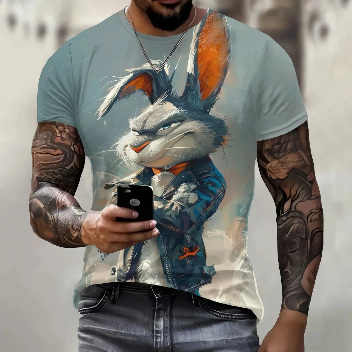 3D Loose Rabbit Print T.