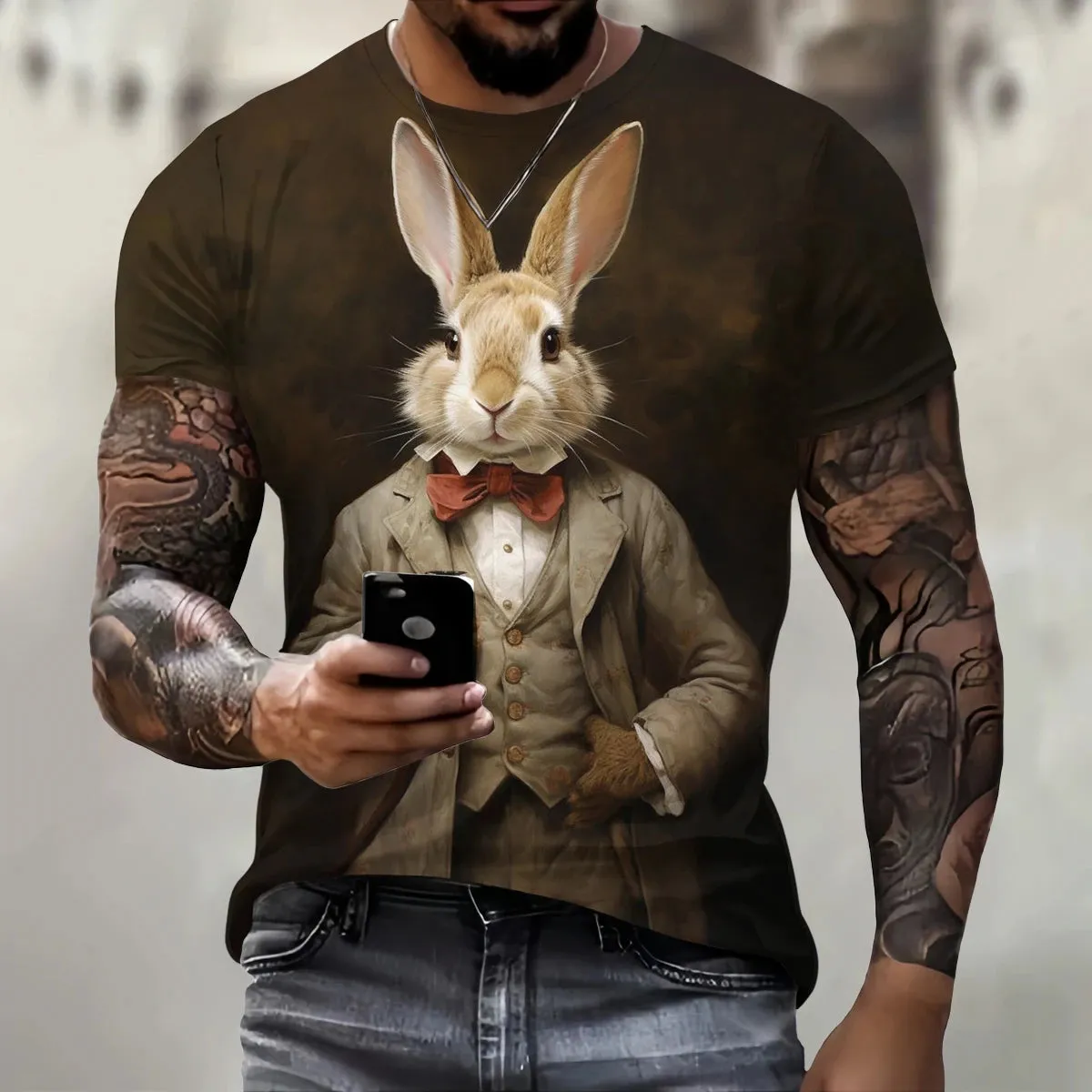 3D Loose Rabbit Print T.