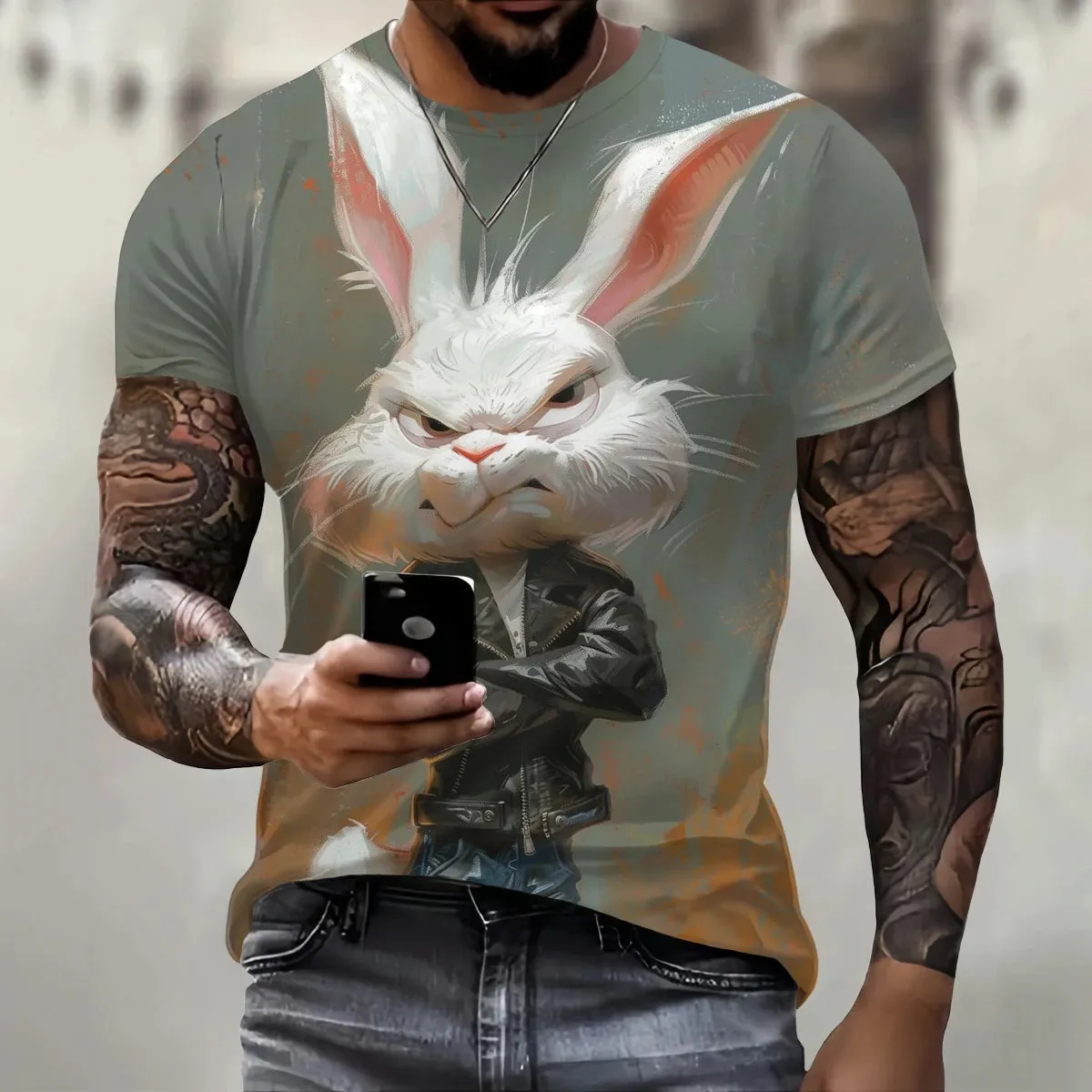 3D Loose Rabbit Print T.