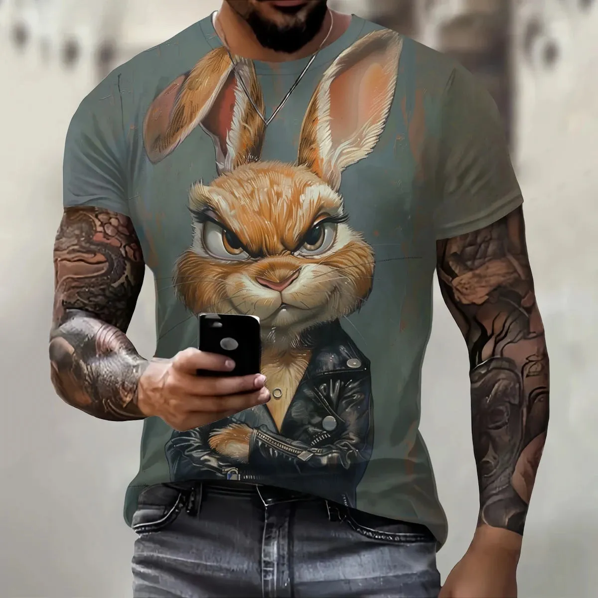 3D Loose Rabbit Print T.