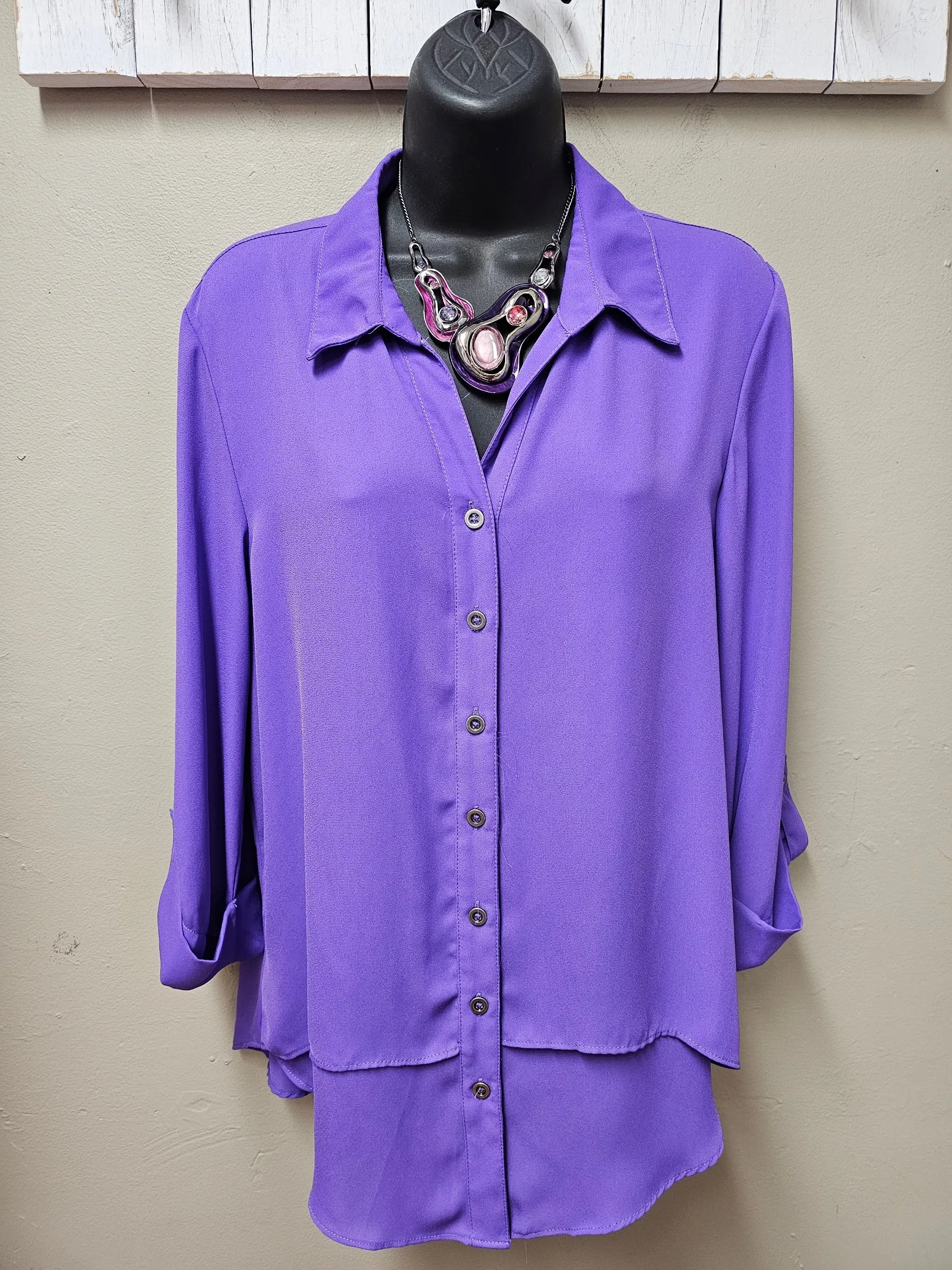 5 Color Ways - Double Layer Button-Front Shirt