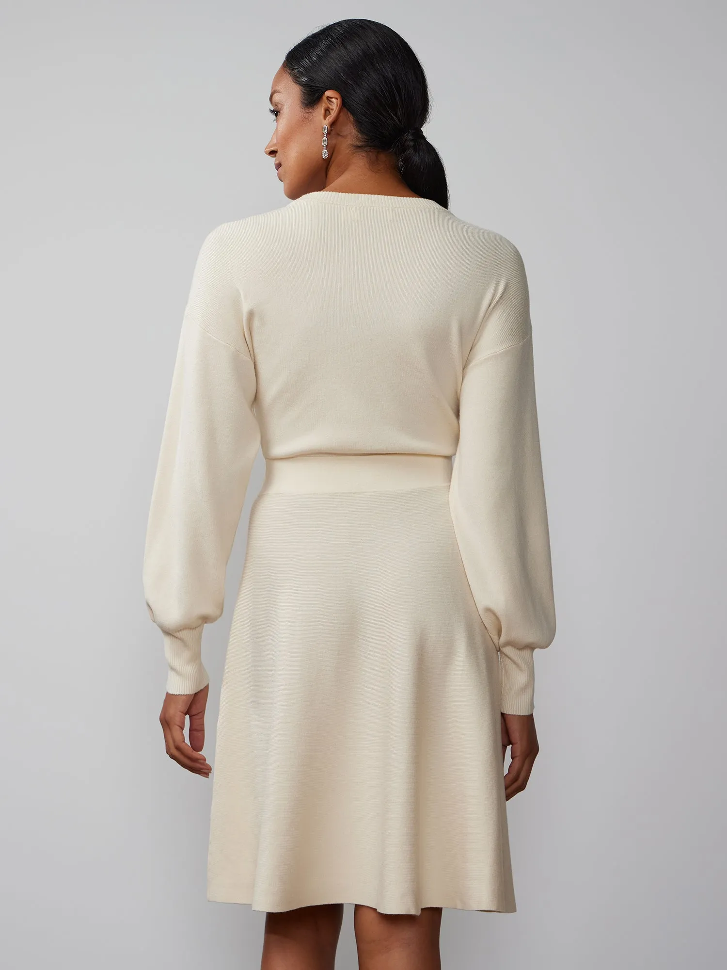 A-Line Embellished Sweater Dress