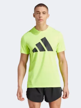 Adidas Run It Badge Of Sport Men Running T-Shirt Lucid Lemon