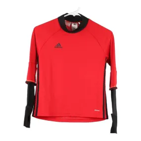 Age 9-10 Adidas Track Jacket - Small Red Cotton