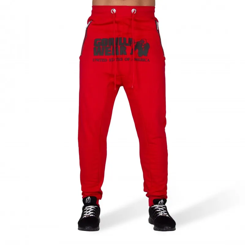 Alabama Drop Crotch Joggers - Red