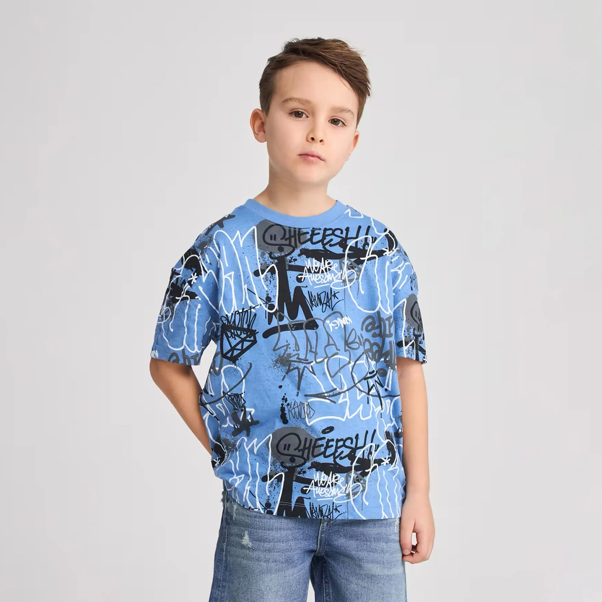 All Over Print Crew Neck Short Sleeve T-Shirt