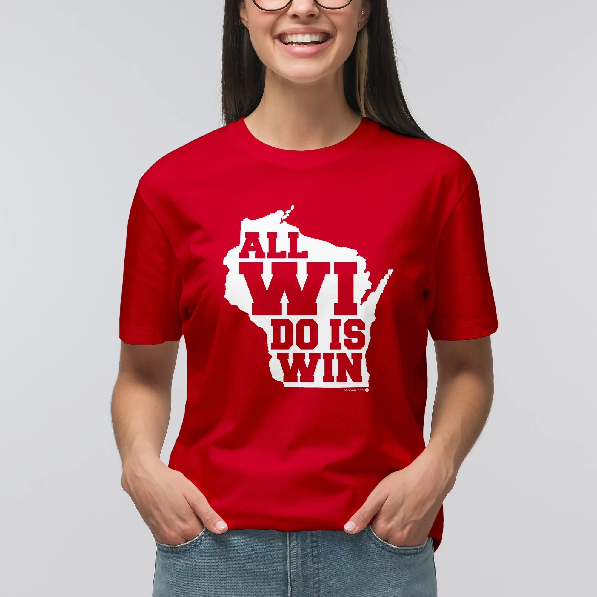 All WI Do Is Win T-shirt - Red