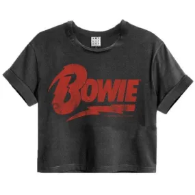 Amplified Womens/Ladies David Bowie Logo Cropped T-Shirt