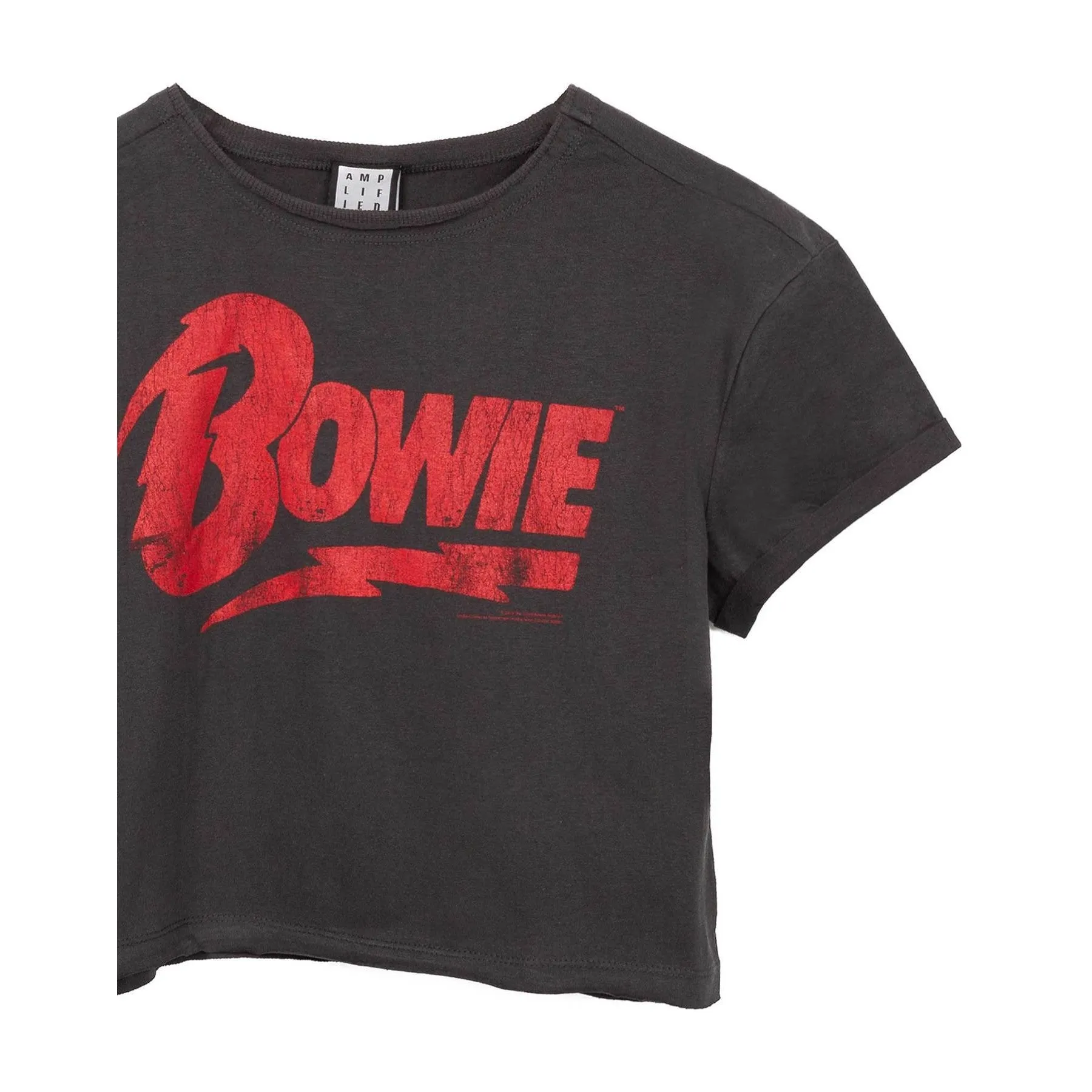 Amplified Womens/Ladies David Bowie Logo Cropped T-Shirt