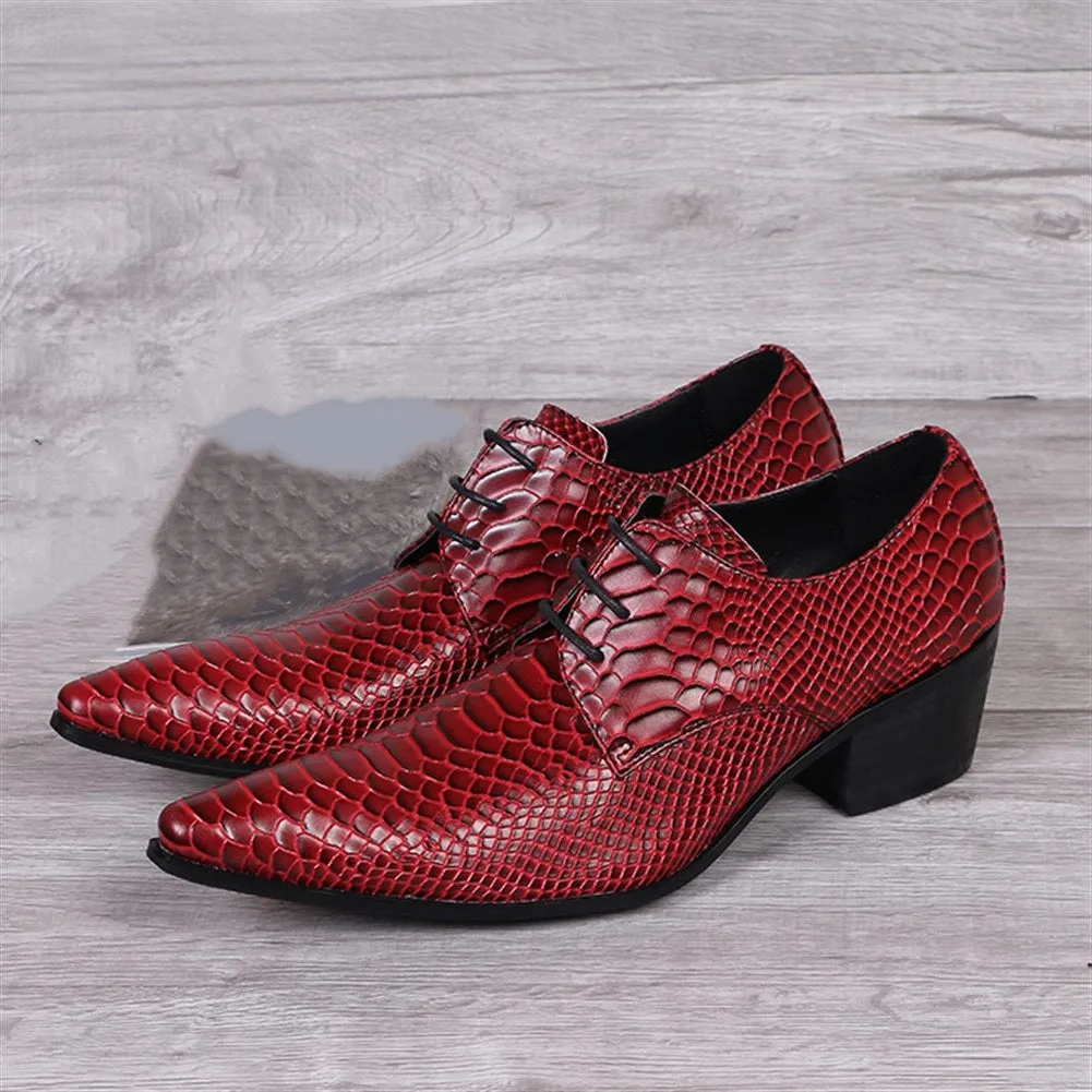 Animal Pattern Lace up Mens Oxford Shoes