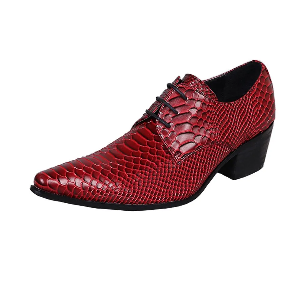 Animal Pattern Lace up Mens Oxford Shoes