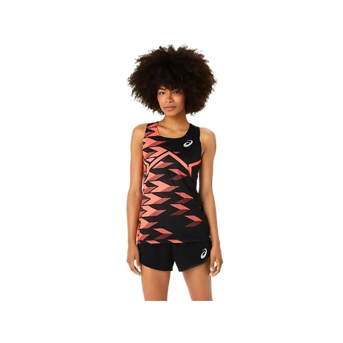 Asics Light Graphic Singlet Black Red Women's Tank Top