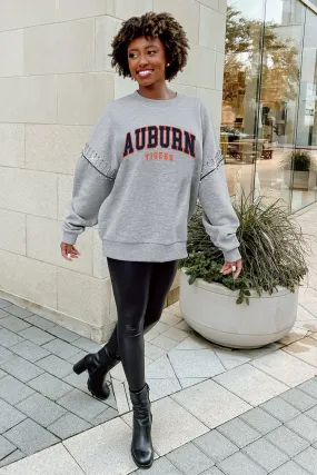 AUBURN TIGERS COMPETITIVE EDGE JEWEL TRIM SLEEVE FLEECE PULLOVER