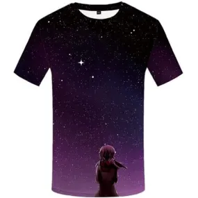 Aurora T shirts Men Cartoon Tshirts Cool Galaxy Space Shirt Print Harajuku Tshirt Printed Beautiful Tshirts Novelty Short Sleeve