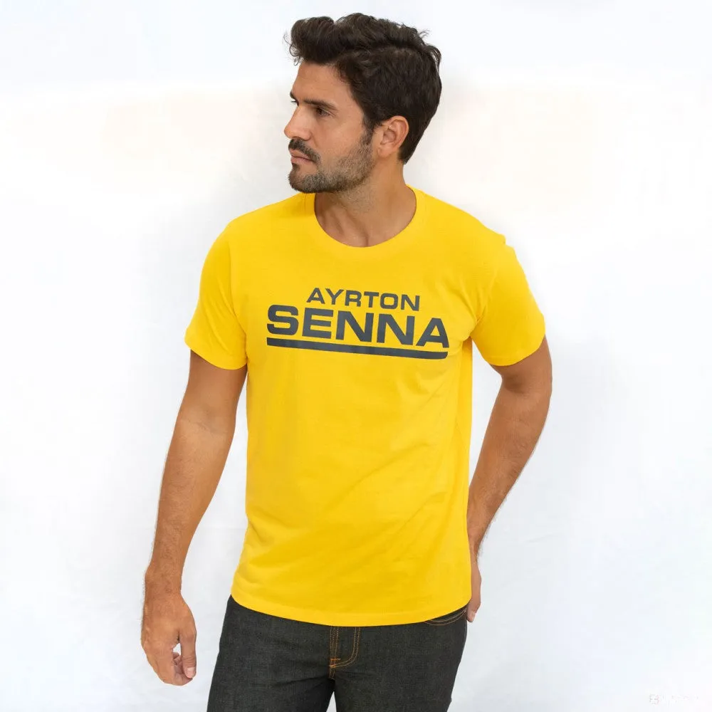 Ayrton Senna T-shirt, Signaure, Yellow, 2018