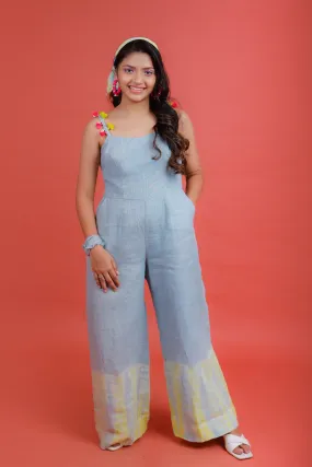 Azure Blue to Lime Jumpsuit - Pinash