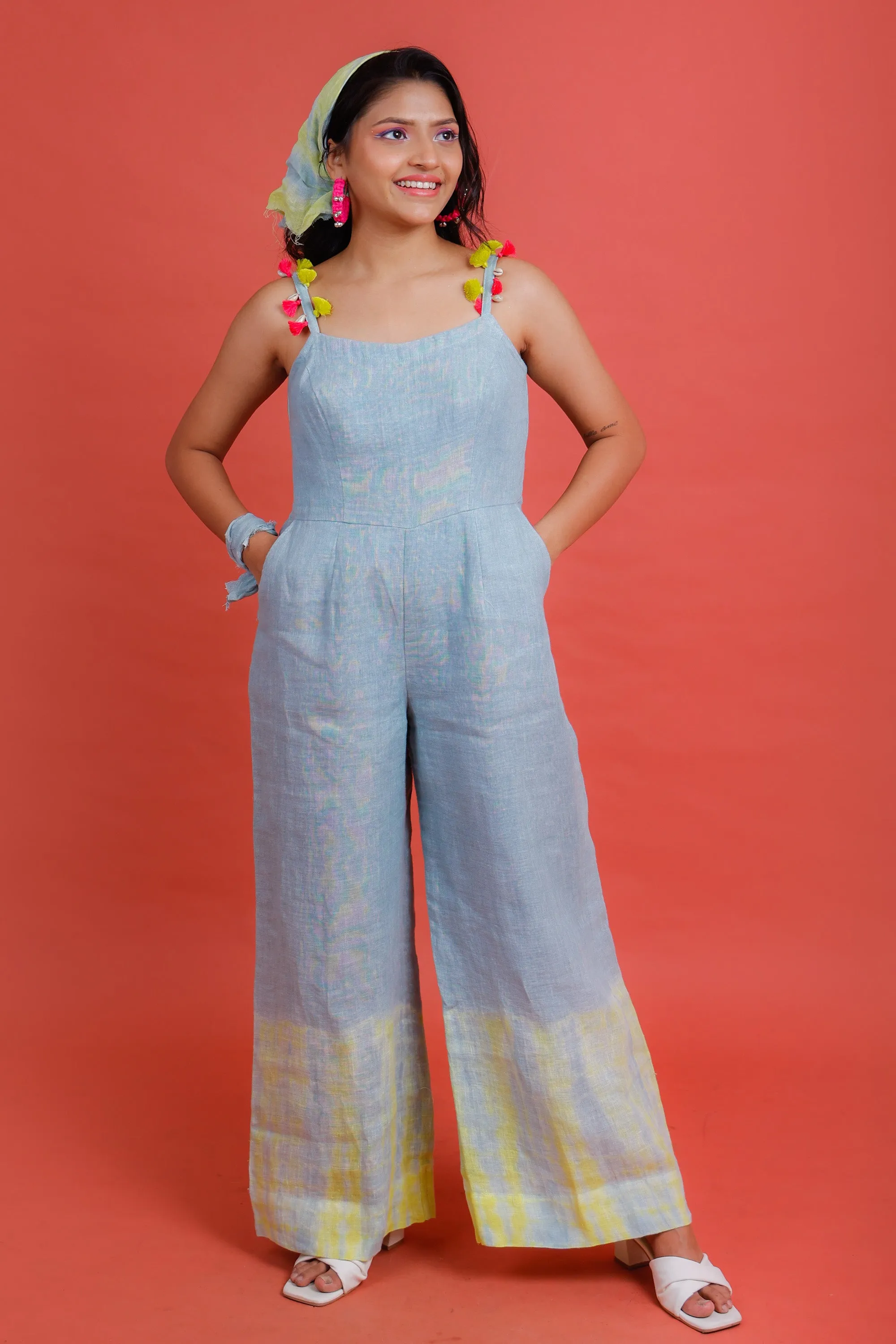 Azure Blue to Lime Jumpsuit - Pinash