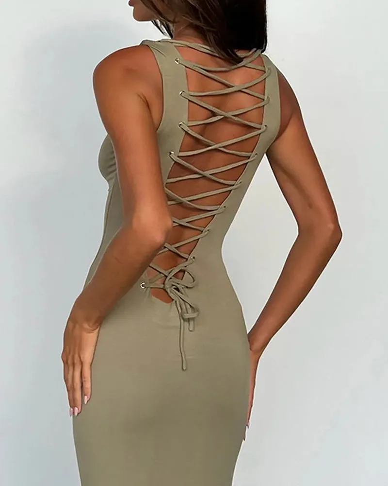 Backless Strapless Sleeveless Two-Wear Bodycon Long Dress