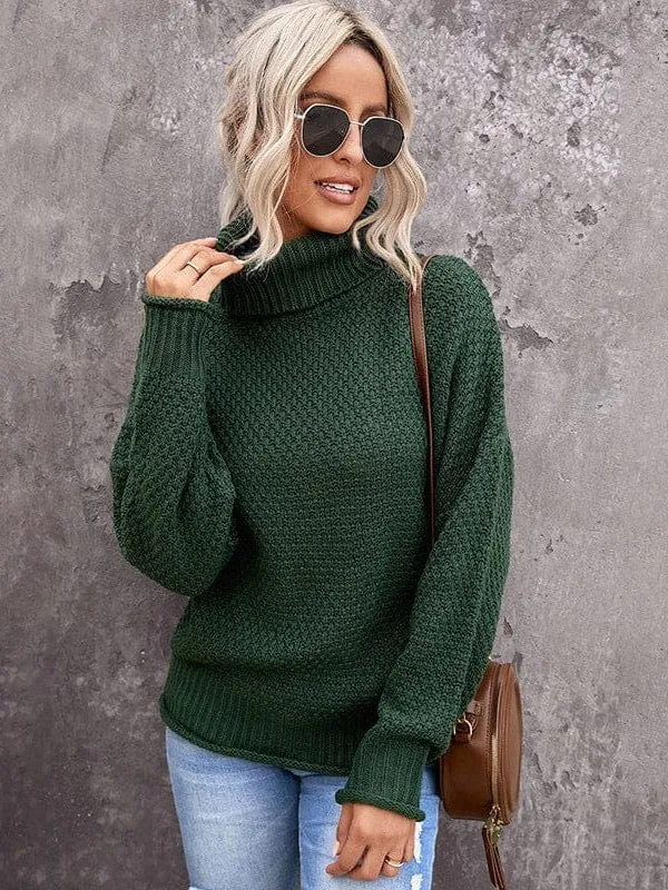 Batwing Sleeve Turtleneck Top