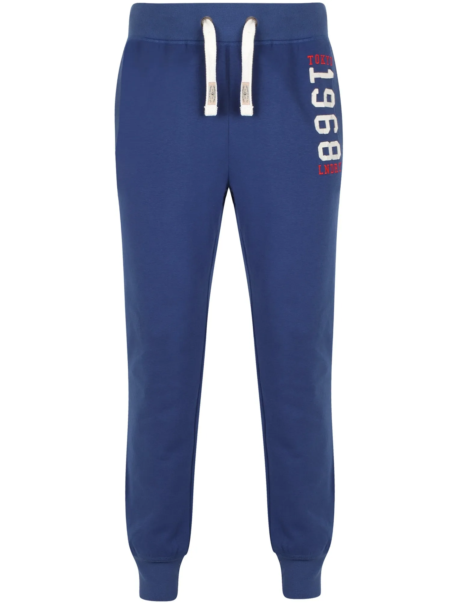 Bayfield Brush Back Fleece Cuffed Joggers In Sapphire - Tokyo Laundry