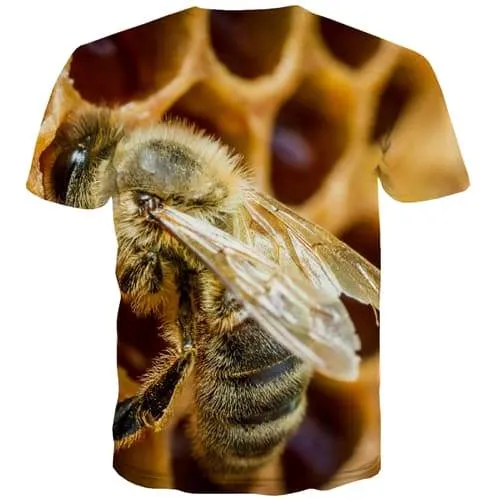 Bee T-shirt Men Harajuku T-shirts 3d Hilarious Tshirt Anime Animal Shirt Print Street Tshirts Casual Short Sleeve Hip hop