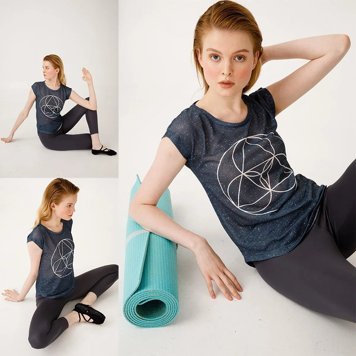 BiggYoga Namaste Anthracite T-Shirt - Size - S, Comfortable, Cotton,