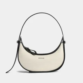 Black and White Crescent Bag