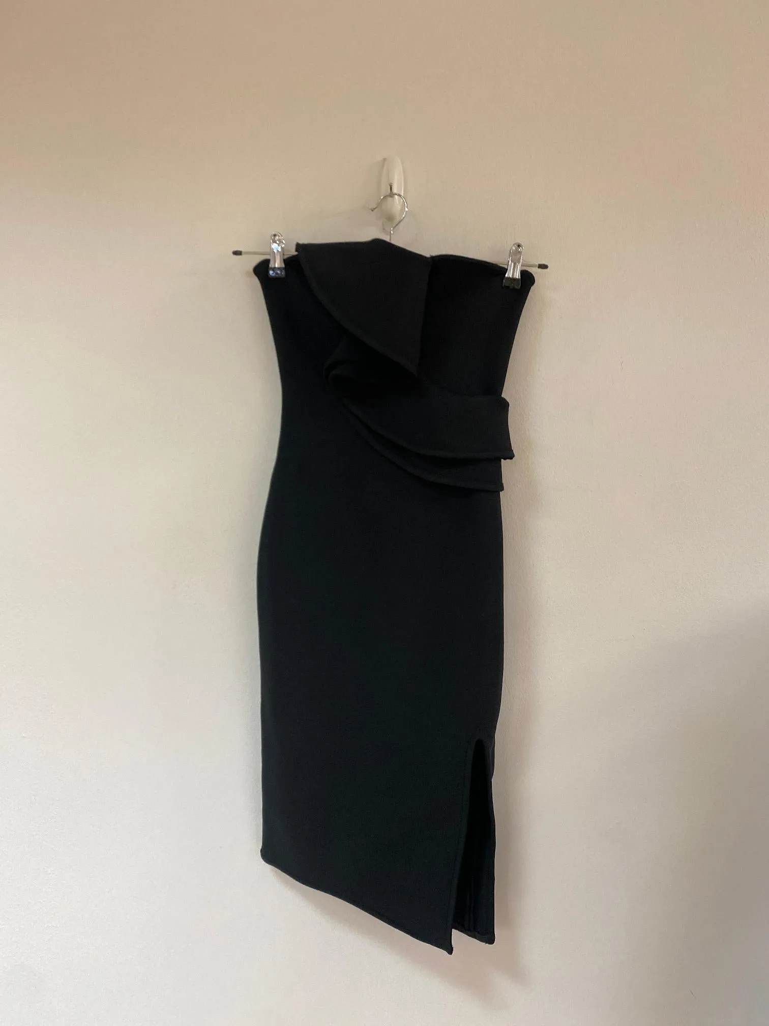 Black One-Shoulder Bodycon Dress, Vestry, Size 6 (Spandex, Polyester)