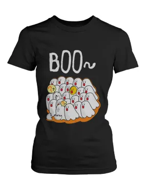 Boo Egg Haunt Funny Graphic Design Printed Cute Women's Shirt