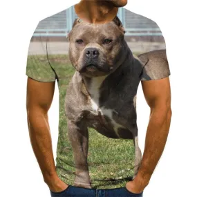 Bulldog t shirt dog Puppy Cute animal Hip hop tshirt 3D Casual big Smart dogs male art costume