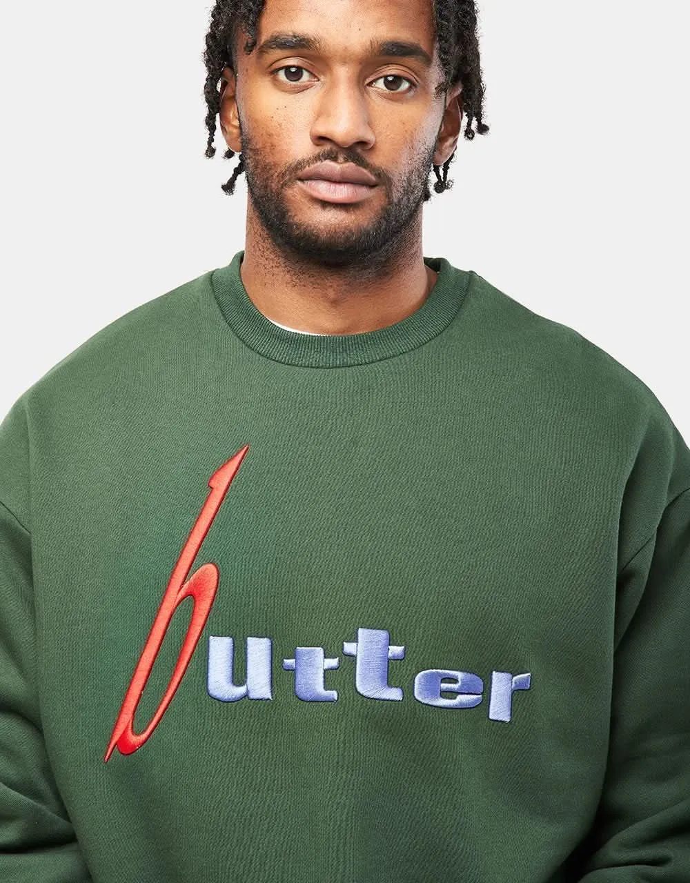 Butter Goods Device Crewneck - Dark Green