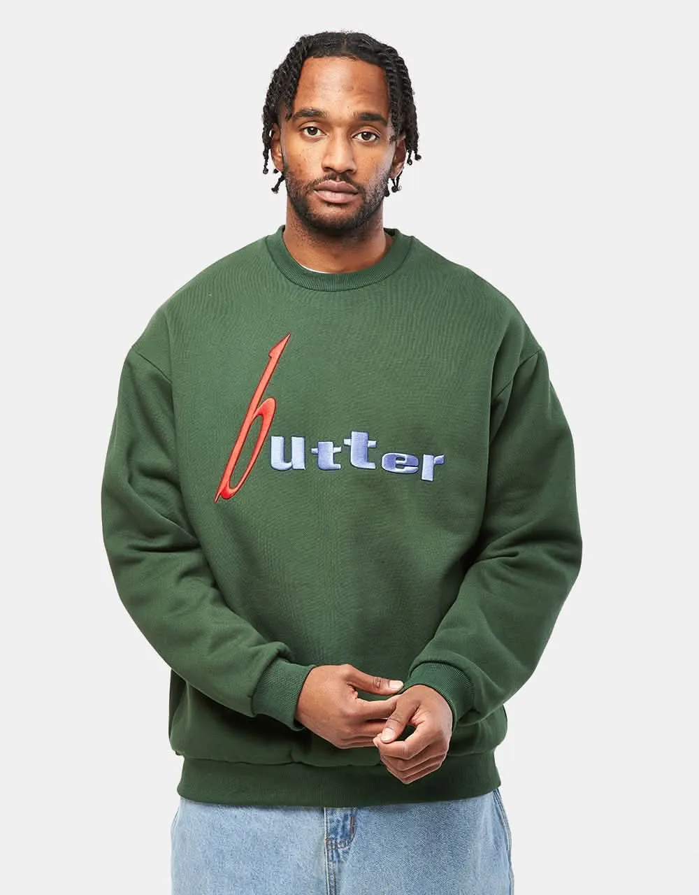 Butter Goods Device Crewneck - Dark Green