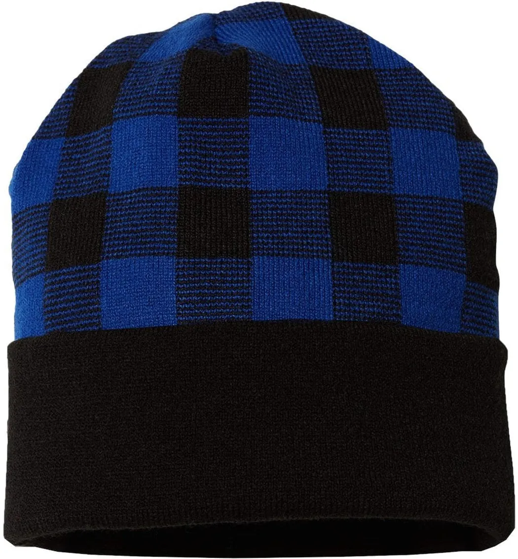 Cap America Plaid Knit with Cuff