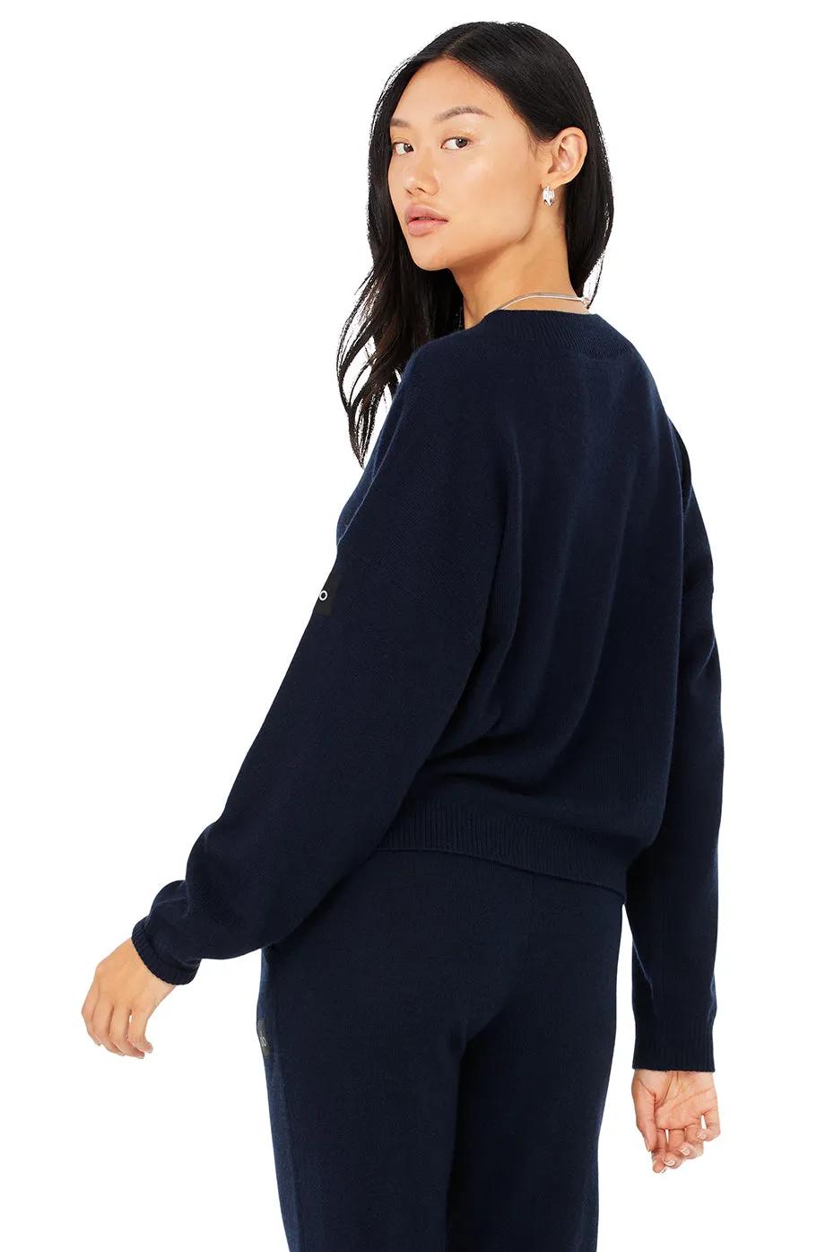 Cashmere Jet Set V-Neck Pullover - Navy