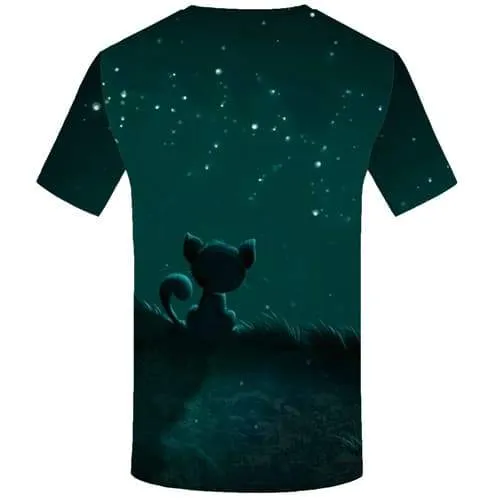 Cat T shirts Men Space Galaxy Tshirt Anime Animal Tshirt Printed Harajuku T-shirts 3d Mountain Shirt Print Short Sleeve Hip hop