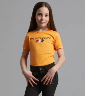 Chiaro Girls Cotton Riding T-Shirt Orange