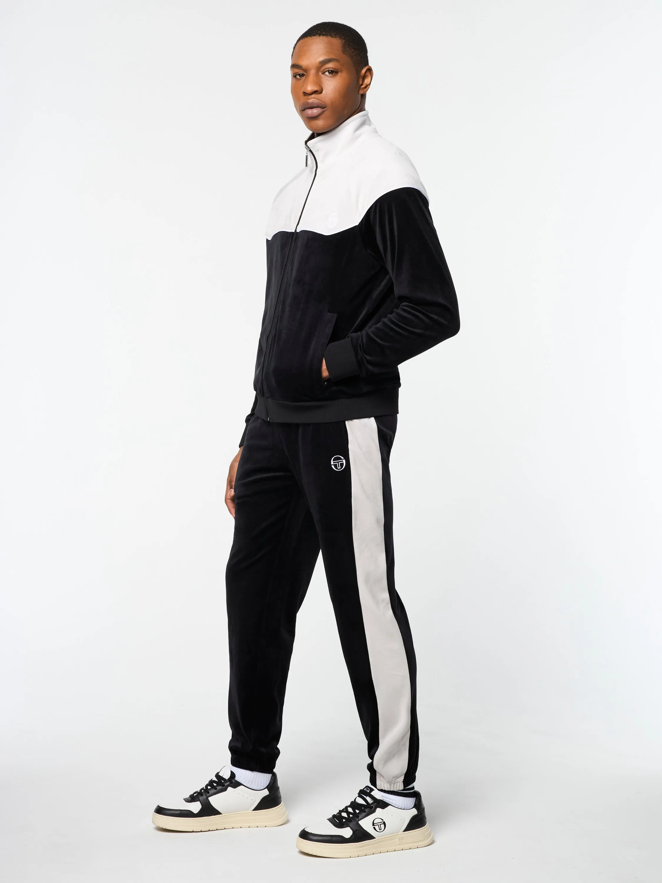 Cielo Velour Track Jacket- Black Beauty