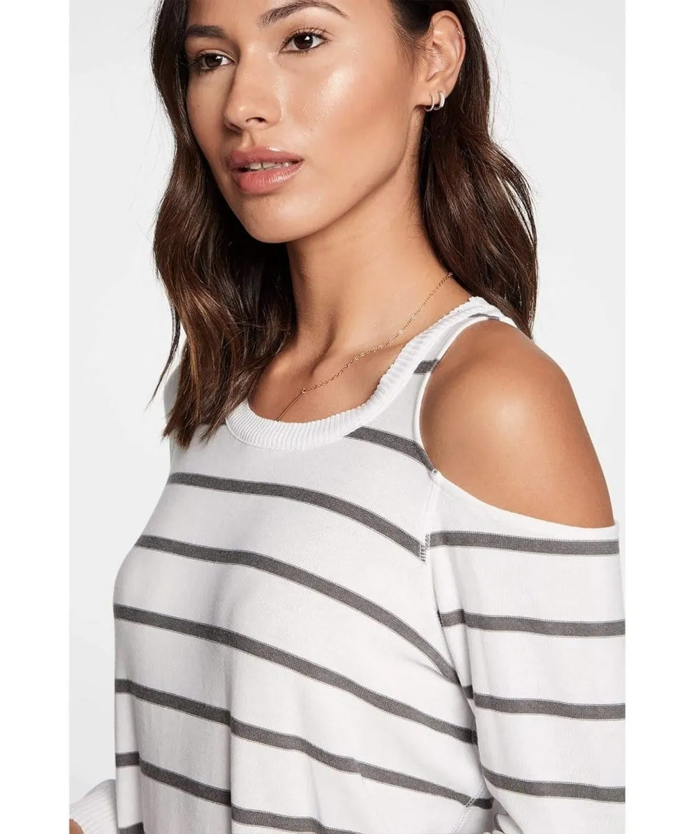 Cold Shoulder Stripe Long Sleeve