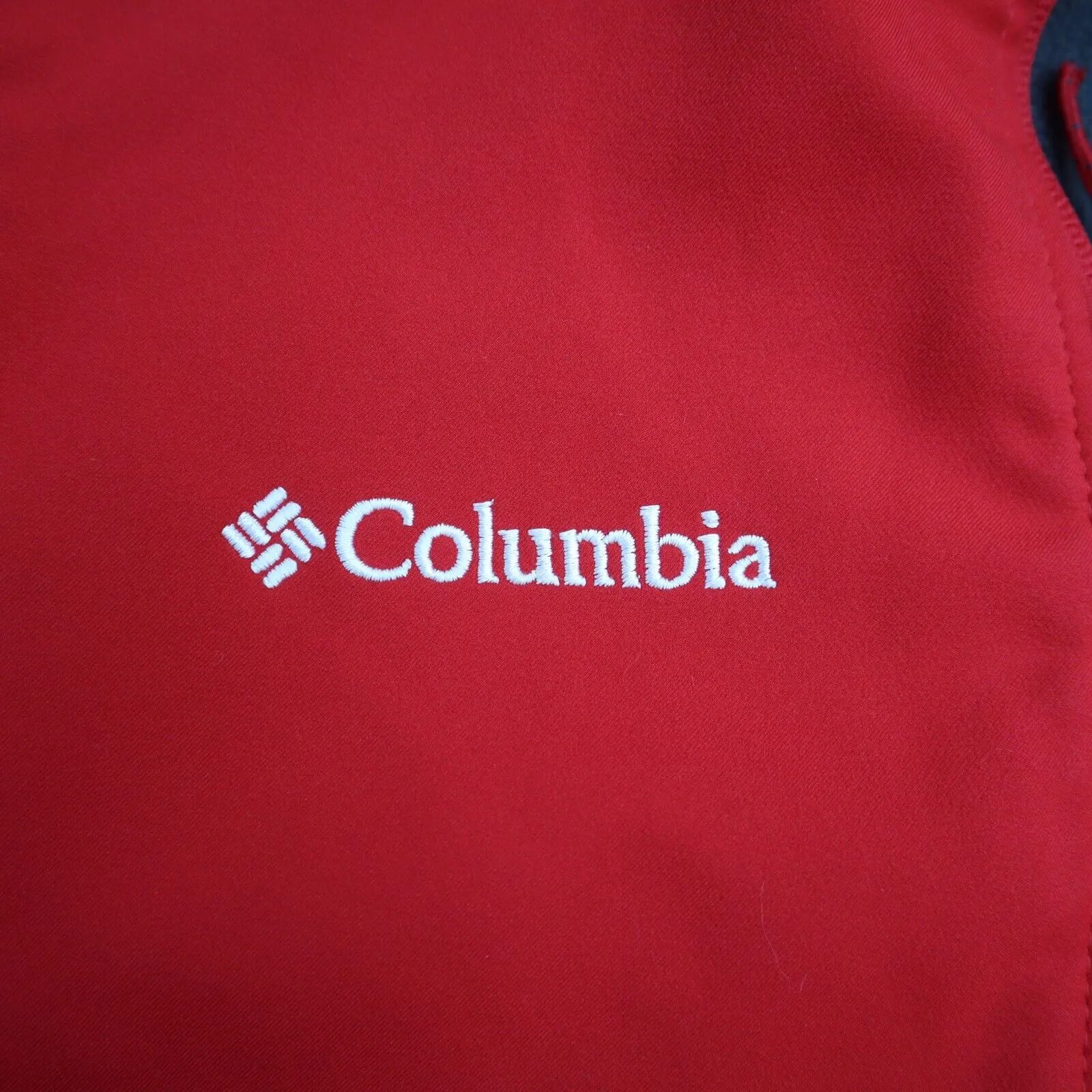 Columbia Men Wisconsin Track Jacket Full Zip Long Sleeve Zip Pocket Red Size S