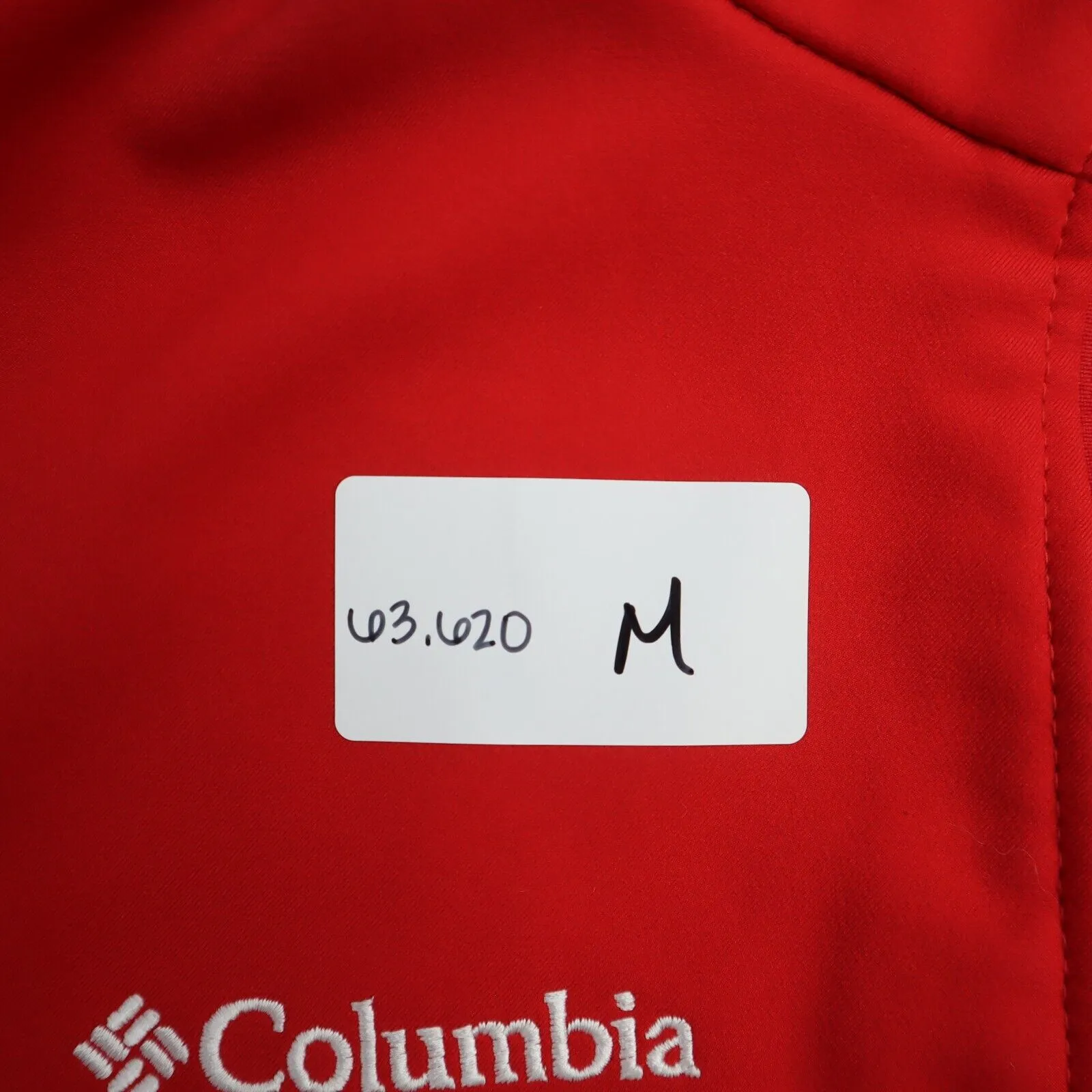 Columbia Men Wisconsin Track Jacket Full Zip Long Sleeve Zip Pocket Red Size S