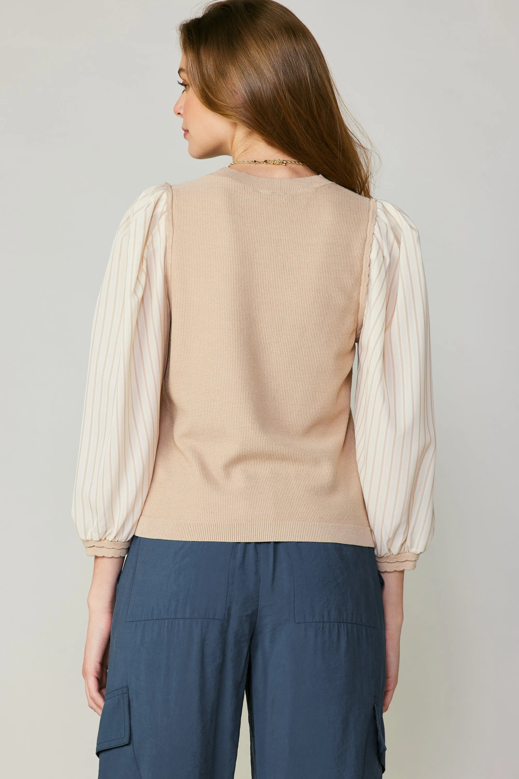 Contrast Sweater Top