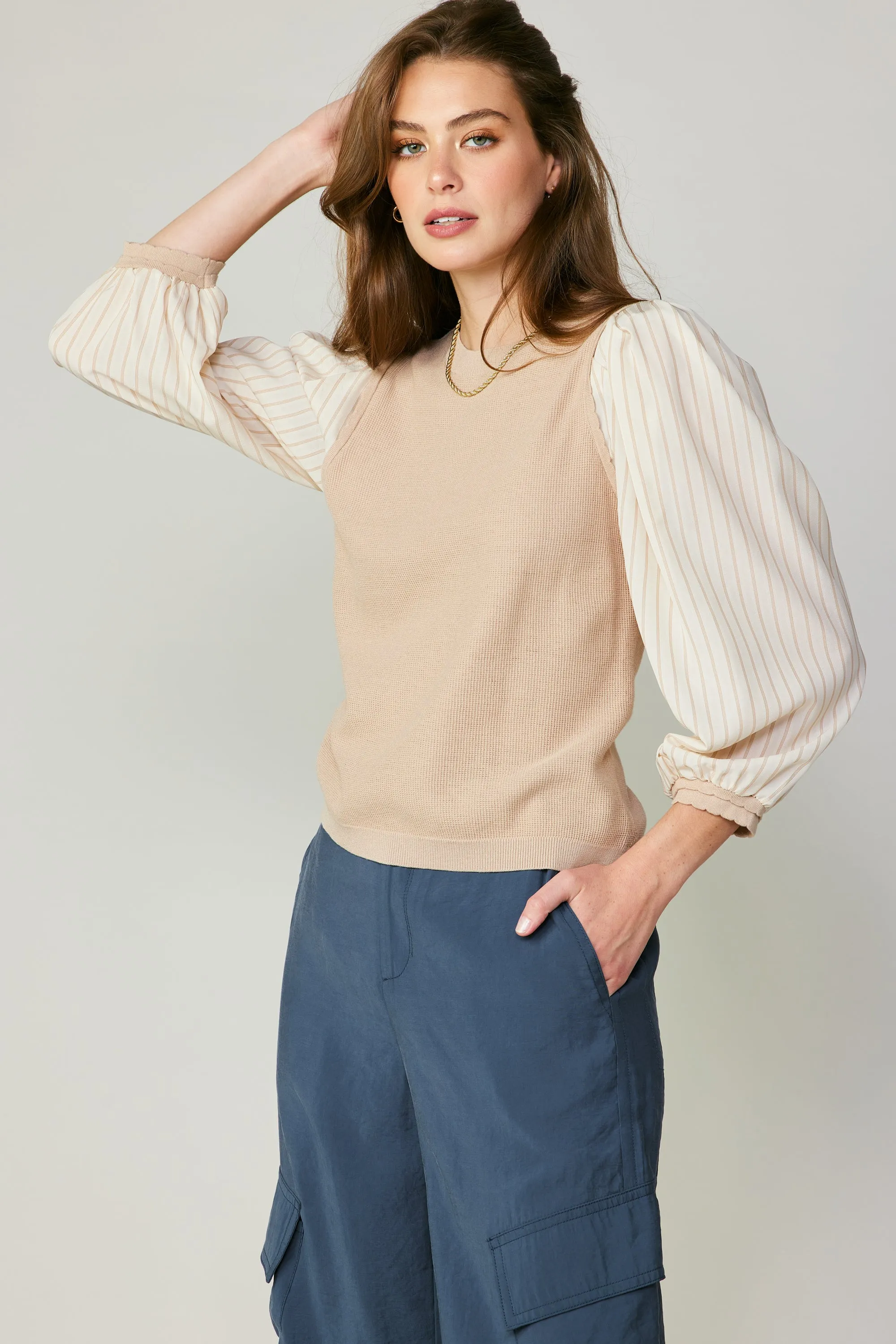 Contrast Sweater Top