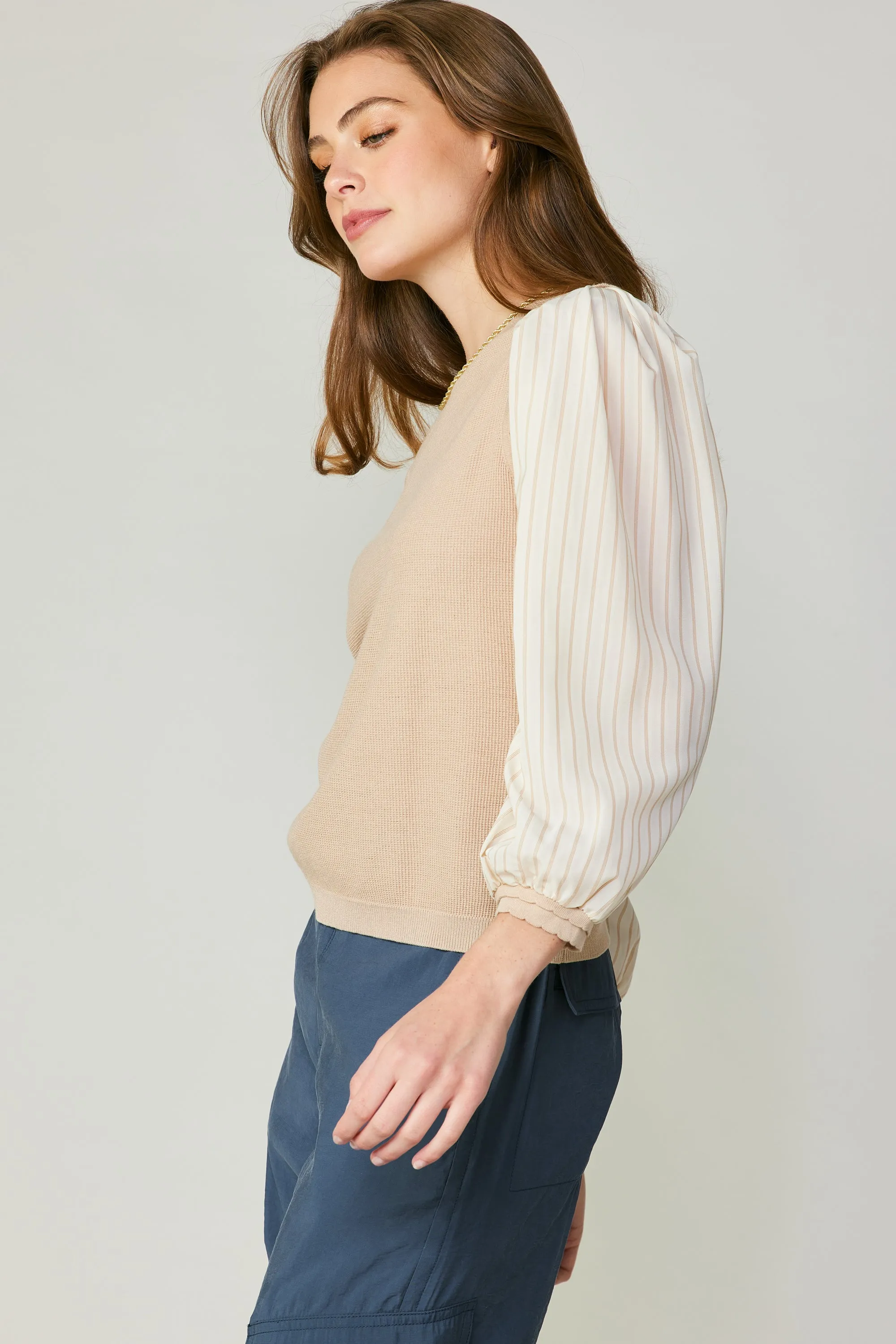 Contrast Sweater Top