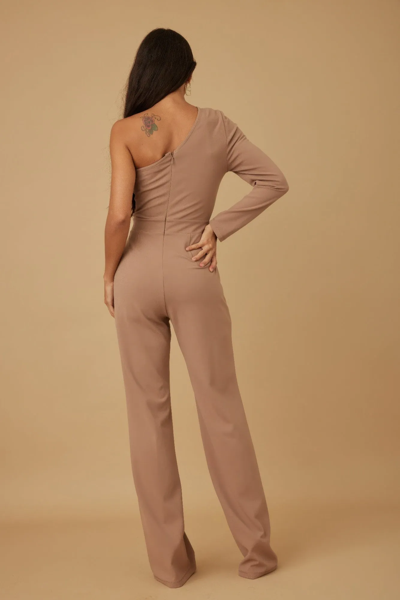 Crystal Snowflake One Sleeve Jumpsuit