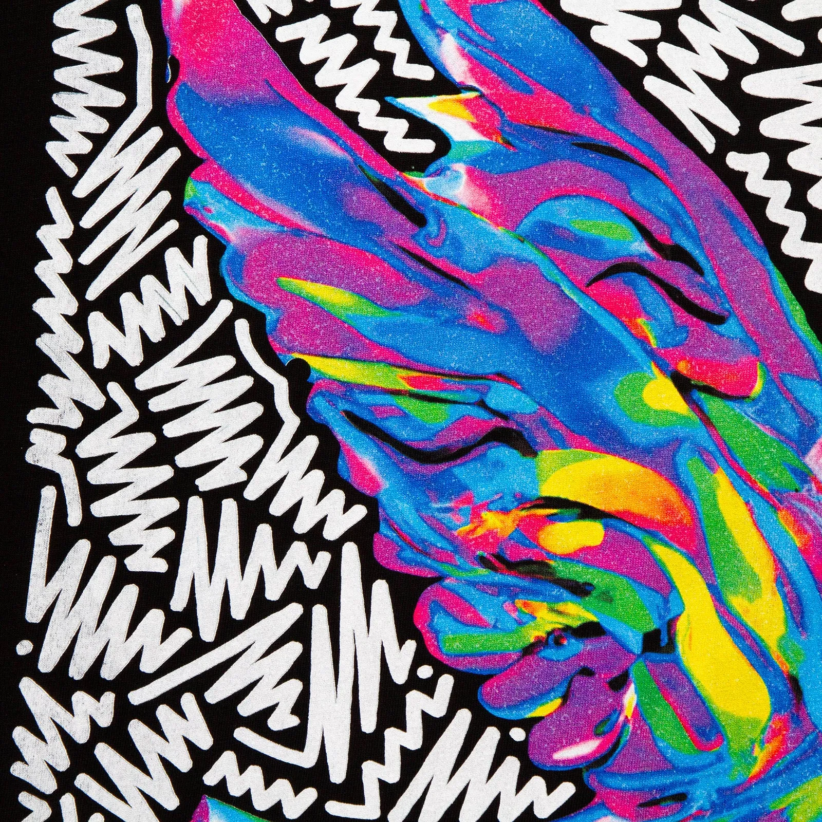 Doodle Dove Front Print - Tshirt - Black