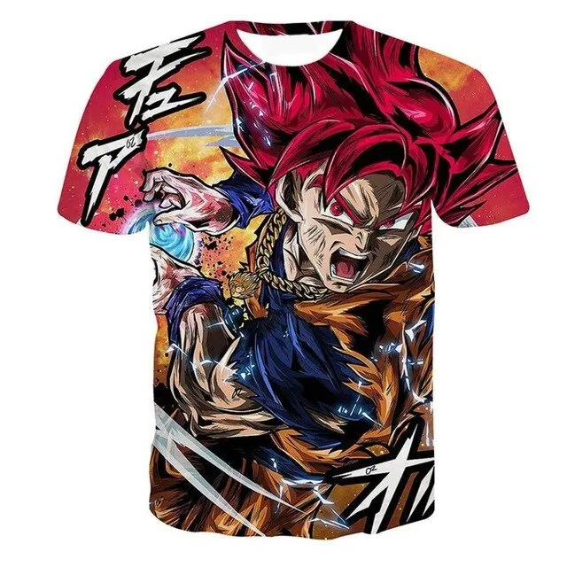 Dragon Ball Z Ultra Instinct God Son Goku Super Saiyan Men Tshirt 3D Printed Summer O-Neck Daily Casual Funny T shirt Plus Size