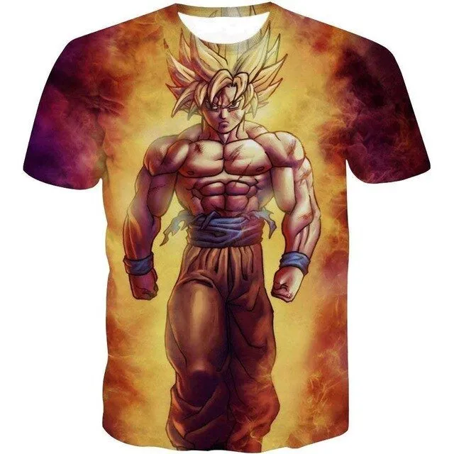 Dragon Ball Z Ultra Instinct God Son Goku Super Saiyan Men Tshirt 3D Printed Summer O-Neck Daily Casual Funny T shirt Plus Size