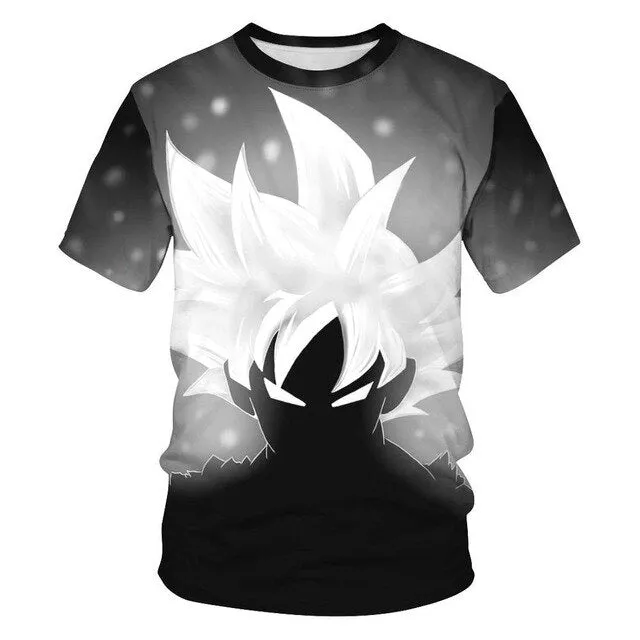 Dragon Ball Z Ultra Instinct God Son Goku Super Saiyan Men Tshirt 3D Printed Summer O-Neck Daily Casual Funny T shirt Plus Size